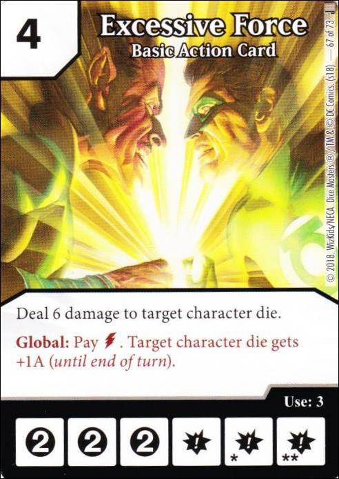 DC Comics Dice Masters Justice card 67 Extreme Force: Basic Action Card