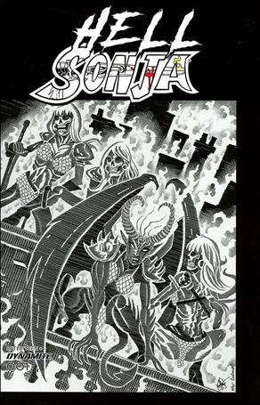 Hell Sonja issue 1-K Ken Haeser 1:11 Black & White Cover