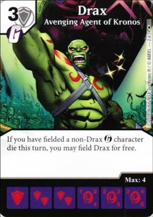 Marvel Dice Master's Kree Invasion Team Pack card 2 Drax - Avenging Agent of Kronos
