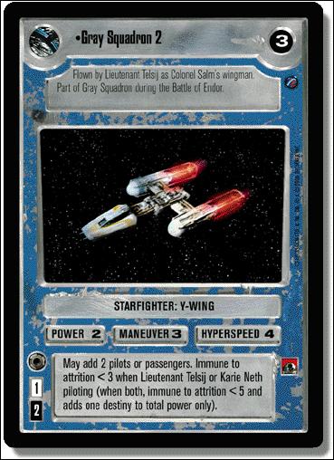 Star Wars: Death Star II Limited (Base Set) card 168 Gray Squadron 2