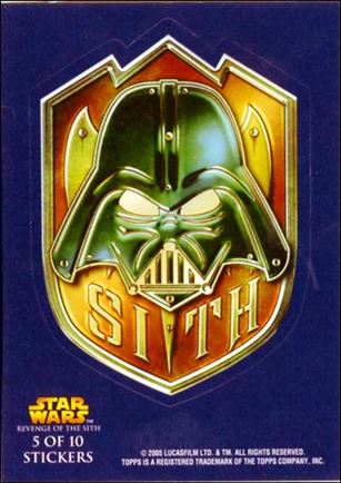 Star Wars: Revenge of the Sith (Sticker Subset) card 5 Sith