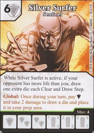 Marvel Dice Masters Avengers vs. X-Men  card 90 Silver Surfer: Sentinel
