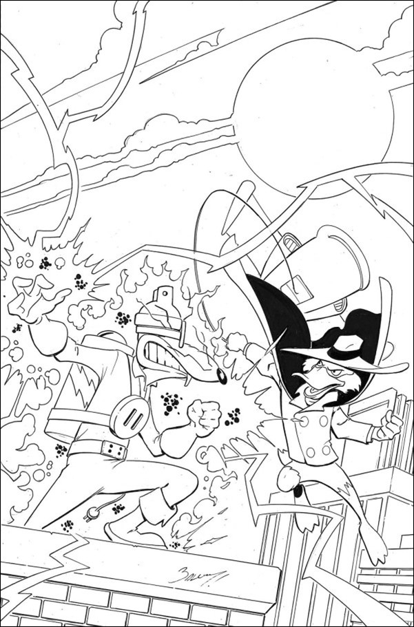 Darkwing Duck (2025) issue 1-Z Mark Bagley B&W Virgin 1:10 Cover