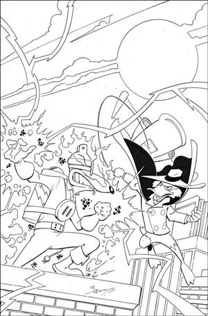 Darkwing Duck (2025) issue 1-Z Mark Bagley B&W Virgin 1:10 Cover