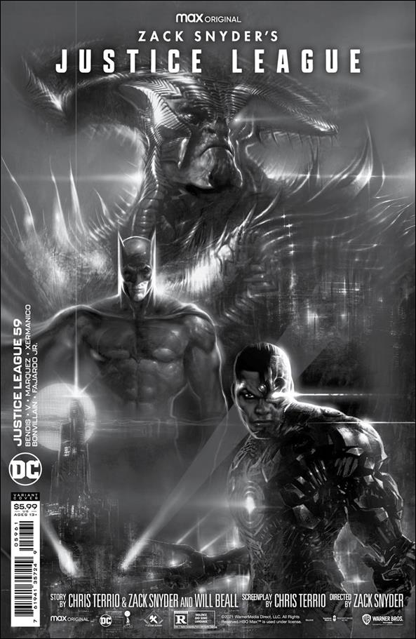 Justice League (2018) issue 59-F Liam Sharp Snyder Cut 1:25 B&W Cardstock Cover