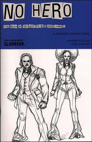 No Hero issue 6-D Design Sketch Cover