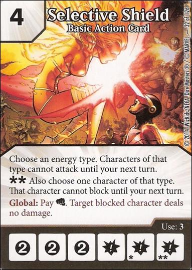 Marvel Dice Masters Uncanny X-Men  card 32 Selective Shield: Basic Action Card