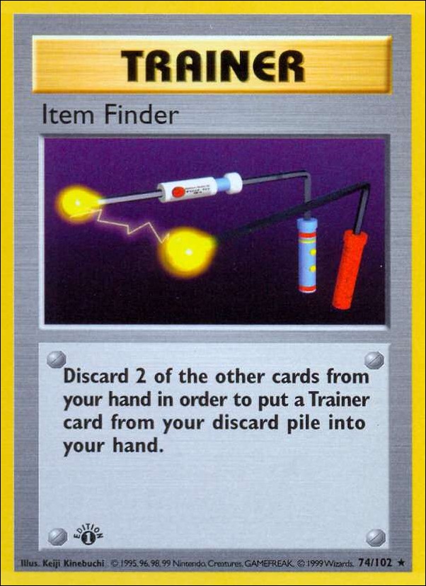 Pokemon (Base Set) card 74/102 Item Finder (1st Edition) - Shadowless