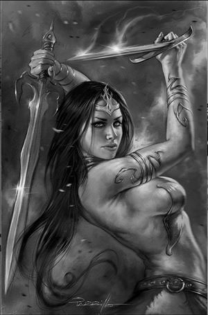 Die!namite issue 3-Z Lucio Parrillo 1:45 B&W Virgin Dejah Thoris Cover