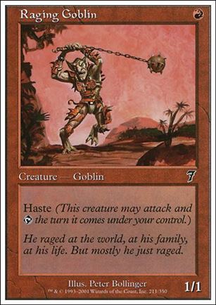 Magic the Gathering: 7th Edition (Base Set) card 211 Raging Goblin