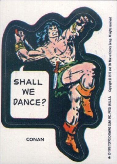 Marvel Super Heroes Stickers (Base Set) card NN5 Conan - "Shall we dance?" 