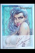 Michael Turner's Fathom (Autograph Subset) card nn-A Thiber Art Thibert 1/600
