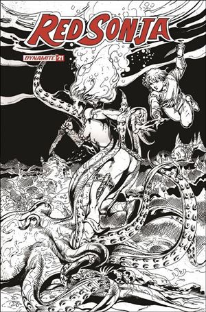 Red Sonja (2019) issue 21-H Roberto Castro 1:11 Black & White Cover