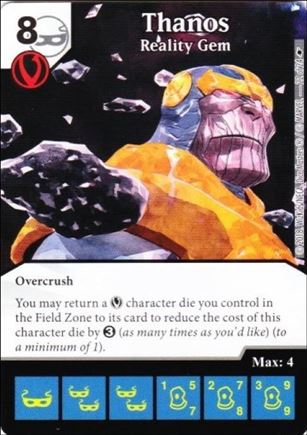 Marvel Dice Master's Kree Invasion Team Pack card 22 Thanos - Reality Gem