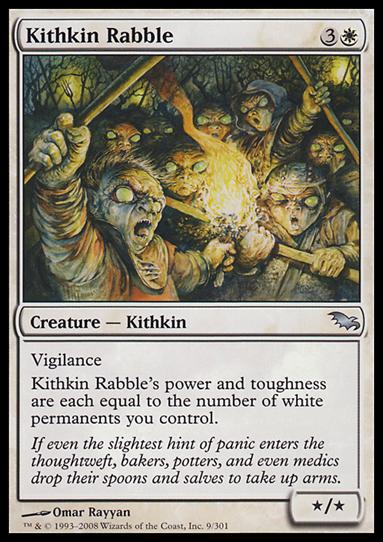 Magic the Gathering: Shadowmoor (Base Set) card 9 Kithkin Rabble