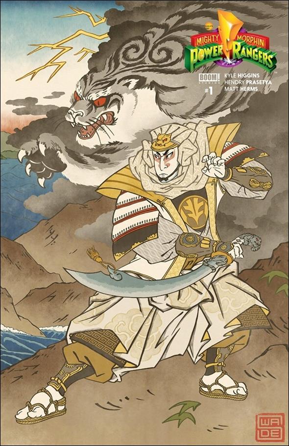 Mighty Morphin Power Rangers issue 1-SD Scott Wade Dimension X White Ranger Cover 1/300