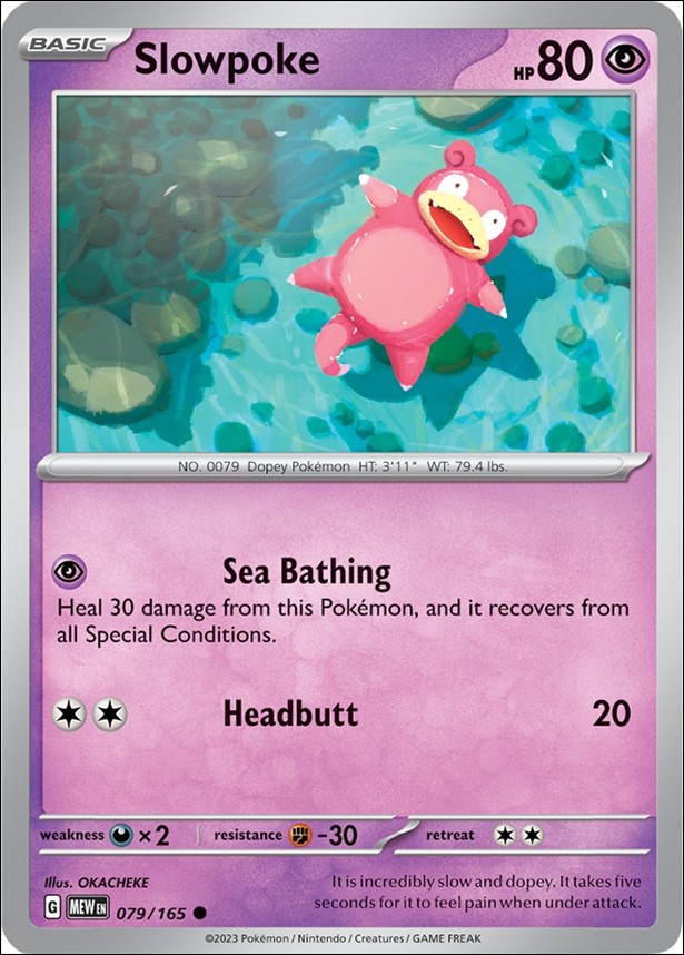 Pokemon: Scarlet & Violet - 151 (Base Set) card 079/165-B Slowpoke (Reverse Holofoil)