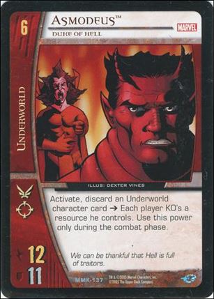 Marvel Knights: VS System (Base Set) card MMK-137 Asmodeus