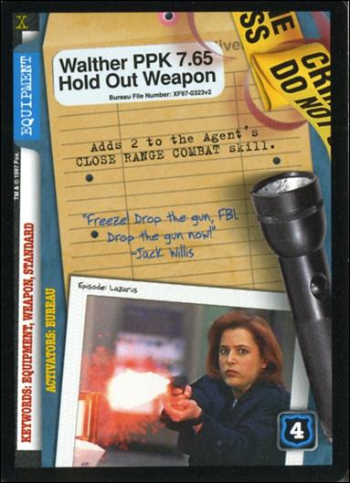 X-Files: The Truth Is Out There (Base Set) card XF97-0323v2 Walther PPK 7.65 Hold Out Weapon