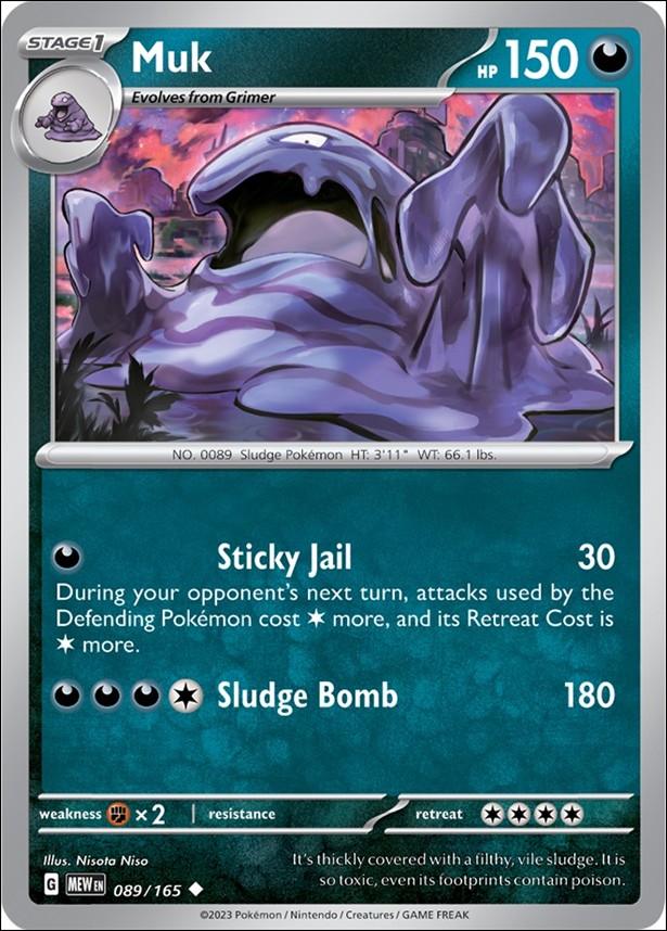 Pokemon: Scarlet & Violet - 151 (Base Set) card 089/165 Muk