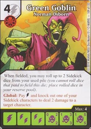 Marvel Dice Masters Avengers vs. X-Men  card 109 Green Goblin: Norman Osborn