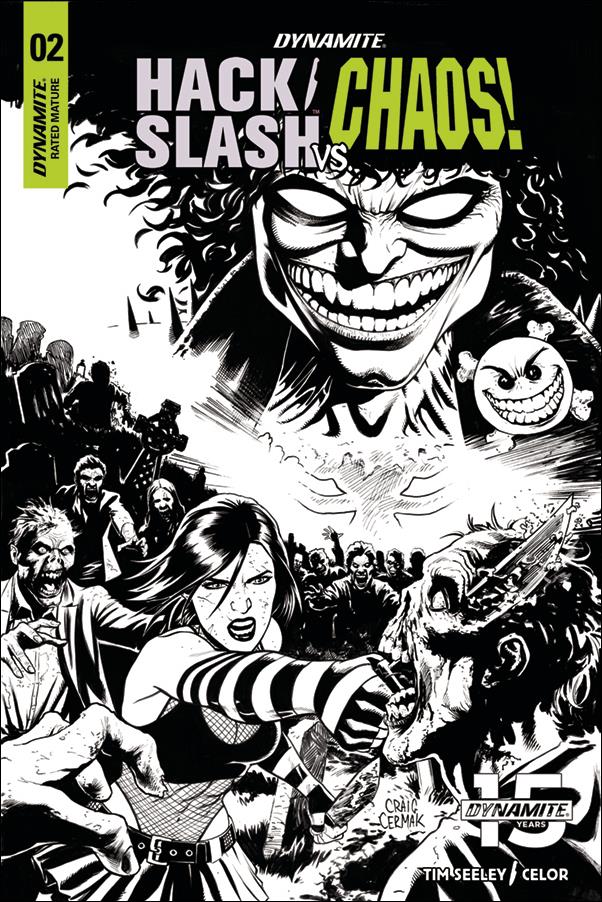 Hack/Slash vs Chaos issue 2-D Craig Cermak 1:10 Black & White Cover