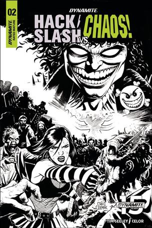 Hack/Slash vs Chaos issue 2-D Craig Cermak 1:10 Black & White Cover