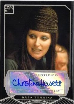 Star Wars 30th Anniversary (Autograph Subset) card nn3 Christine Hewett - Brea Tonnika 1/1000 (1:492 pks)