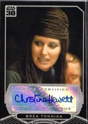 Star Wars 30th Anniversary (Autograph Subset) card nn3 Christine Hewett - Brea Tonnika 1/1000 (1:492 pks)