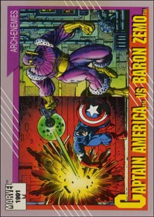 Marvel Universe: Series 2 (Base Set) card 99 Captain America vs Baron Zemo
