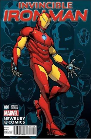 Invincible Iron Man (2015)  issue 1-YD Mahmud Asrar Newbury Comics Cover