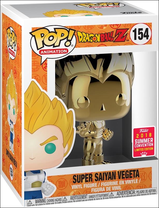 POP! Animation figure 154-C Super Saiyan Vegeta (Gold Chrome) Summer Con