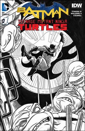 Batman/Teenage Mutant Ninja Turtles issue 1-MS Mike Allred Newbury Comics Black & White Cover