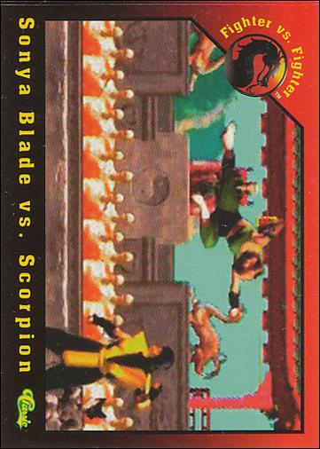 Mortal Kombat (Base Set) card 15 Sonya Blade vs. Scorpion