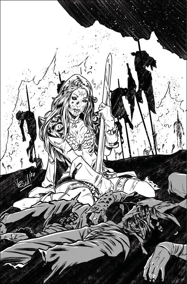 Red Sonja: The Superpowers issue 2-F Vincenzo Federici 1:7 Black & White Virgin Cover
