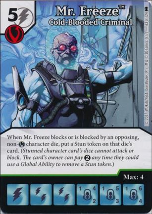 DC Comics Dice Masters Batman card 63 Mr. Freeze: Cold-Blooded Criminal