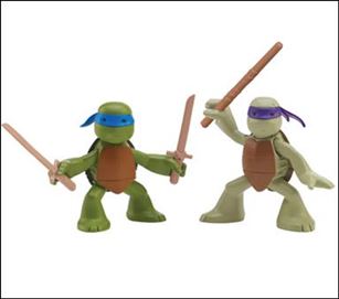Teenage Mutant Ninja Turtles (2012) figure 28-B Leonardo & Donatello (Ninjas in Training) Loose