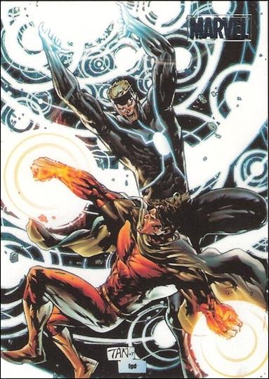 Marvel Heroes and Villains (Silver Foil Parallel Base Set) card 47 Havok vs Vulcan