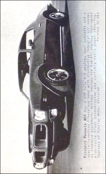 Sports Cars (1970) (Base Set) card 14 Firebird Formula 400