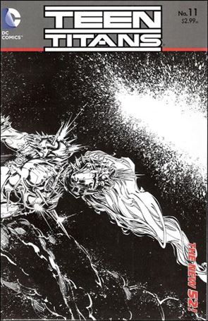 Teen Titans (2011) issue 11-B 1:25 Wraparound Black & White Cover