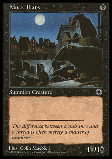 Magic the Gathering: Portal (Base Set) card 102 Muck Rats