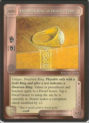 Middle-Earth: The Wizards (Base Set) card 120 Dwarven Ring of Durin's Tribe