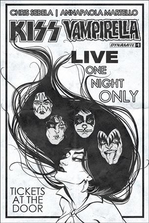 KISS / Vampirella issue 1-G Carli Ihde 1:20 Black and White Cover