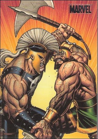 Marvel Heroes and Villains (Silver Foil Parallel Base Set) card 44 Hercules vs Ares