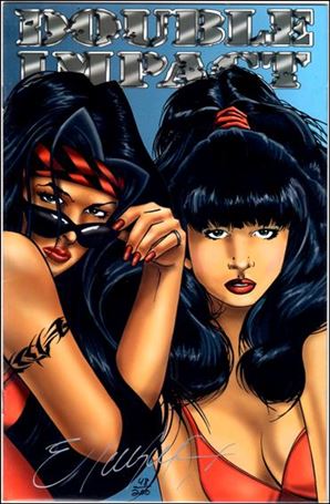 Double Impact (1996) issue 1-E DF Wraparound Cover (signed by R. Carralero) 1/200