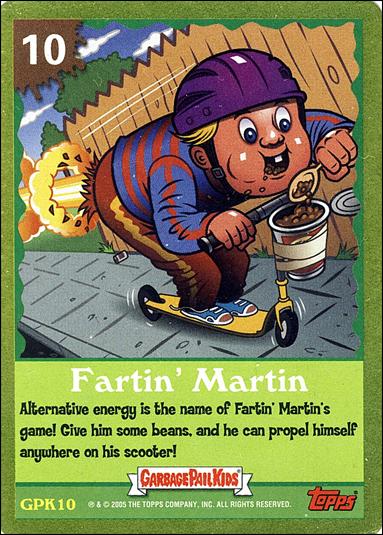 Garbage Pail Kids All-New Series 4 (Game Card Subset) card GPK10 Fartin' Martin - Foil Border