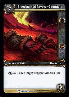 World of Warcraft: March of the Legion (Base Set) card 256 Bloodstained Ravager Gauntlets