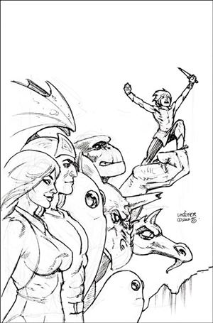 Herculoids (2025) issue 4.00-I Joseph Michael Linsner B&W Virgin 1:15 Cover
