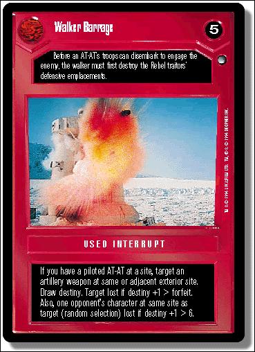 Star Wars: Hoth Limited (Base Set) card 55 Walker Barrage