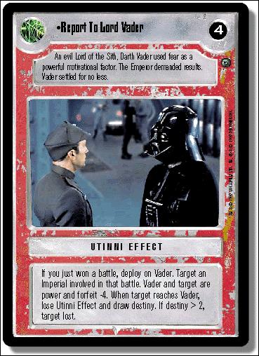 Star Wars: Dagobah Limited (Base Set) card 132 Report To Lord Vader